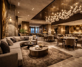 Hotel public areas and restaurant interiors
